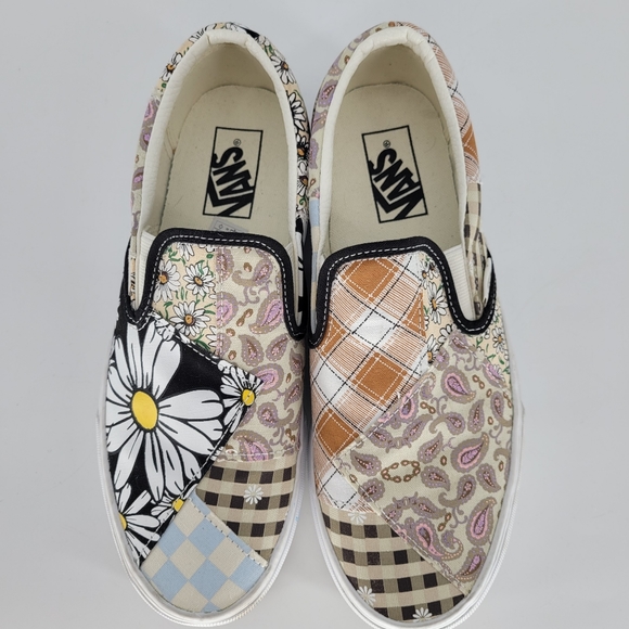 Vans Shoes - Vans Classic Slip-On Meadow Patchwork Multi True White size womens 8.5 mens 7